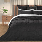 Dune Charcoal Grey Textured Quilt